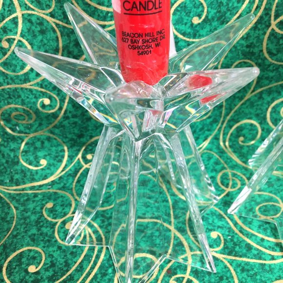 Starburst Glass Candlesticks Set of Two - Picture 5 of 16